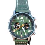 AVI-8 Men Green Dial Leather Band Quartz Watch - AV-4088-02