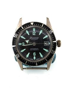 Lucerne Calendar Watch Vintage Manual Mechanical Mens Vintage Black Silver Date