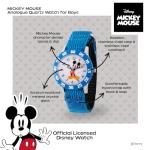 Disney WDS000097 Kids' W000228 "Mickey Mouse Time Teacher" Stainless Steel Watch with Blue Nylon Band