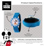 Disney WDS000097 Kids' W000228 "Mickey Mouse Time Teacher" Stainless Steel Watch with Blue Nylon Band