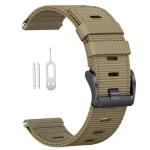 EKINGEEK for Garmin Instinct/Instinct 2 Band, Soft Nylon Instinct 3 45mm Replacement Watch Strap Compatible with Garmin 22mm Instinct2 Tactical/Tide/Esports/Solar (Khaki (Black Buckle))
