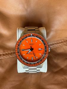 Jenny (owns Doxa) Caribbean H.R.V Men's Orange Dial Automatic Swiss Diver Watch