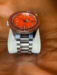 Jenny (owns Doxa) Caribbean H.R.V Men's Orange Dial Automatic Swiss Diver Watch