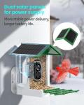 ​isYoung Smart Bird Feeder with Camera, 2.5K QHD, AI Identify 16000+ Birds,Dual Solar Panel, AI Auto-Capture & Motion Detection, IP65 Weatherproof,170° Field of View, Perfect Bird Watching Gift