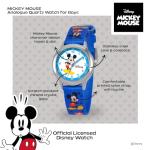 Disney Mickey Mouse Watch for Kids Age 3–7 with Classic Character Dial – for Boys Who Love Mickey Mouse – Easy-Read Display, Silver Bezel, and Blue Nylon Strap Featuring Mickey