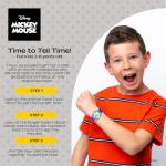 Disney Mickey Mouse Watch for Kids Age 3–7 with Classic Character Dial – for Boys Who Love Mickey Mouse – Easy-Read Display, Silver Bezel, and Blue Nylon Strap Featuring Mickey