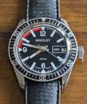 Vtg Bradley Skin Diver Style Watch Swiss 31.5mm Manual Wind 