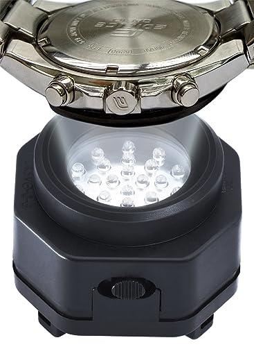 CoolFire - UV Free Solar Watch Fast Charger for All Eco Solar Watches for Men, Reloj Hombre Portable Battery Charger, for All Kinds of Sophisticated Eco Solar Watches (Black)