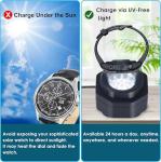 CoolFire - UV Free Solar Watch Fast Charger for All Eco Solar Watches for Men, Reloj Hombre Portable Battery Charger, for All Kinds of Sophisticated Eco Solar Watches (Black)