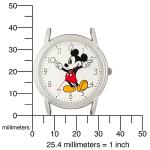 Disney Mickey Mouse Adult Classic Cardiff Articulating Hands Analog Quartz Leather Strap Watch, SLV/Black