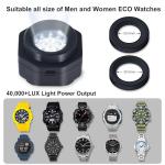 CoolFire - UV Free Solar Watch Fast Charger for All Eco Solar Watches for Men, Reloj Hombre Portable Battery Charger, for All Kinds of Sophisticated Eco Solar Watches (Black)