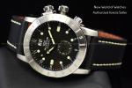 GLYCINE Airman Contemporary 42mm Black Dial Leather Band Swiss Watch GL0150