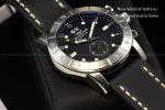 GLYCINE Airman Contemporary 42mm Black Dial Leather Band Swiss Watch GL0150