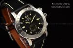 GLYCINE Airman Contemporary 42mm Black Dial Leather Band Swiss Watch GL0150