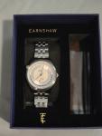 Earnshaw World Timer GMT Salmon Automatic Men's Watch Stainless Steel Bracelet