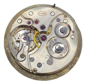 Doxa Pocket Watch Movement Locle Hunter Ticking 17j Gold Numbers 38 Mm F8645
