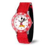 Disney Mickey Mouse Watch for Kids Age 3–7 with Classic Character Dial – Gift for Boys Who Love Mickey Mouse – Easy-Read Face, Red Bezel with White Numbers, and Red Nylon Strap with Velcro