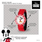 Disney Mickey Mouse Watch for Kids Age 3–7 with Classic Character Dial – Gift for Boys Who Love Mickey Mouse – Easy-Read Face, Red Bezel with White Numbers, and Red Nylon Strap with Velcro