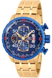 Invicta Men's Gold Aviator Analog Quartz Watch
