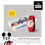 Disney Mickey Mouse Watch for Kids Age 3–7 with Classic Character Dial – Gift for Boys Who Love Mickey Mouse – Easy-Read Face, Red Bezel with White Numbers, and Red Nylon Strap with Velcro