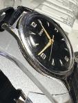 Vintage 60's Doxa Black Dial Mens Watch Swiss Chromed 35mm Hand-winding