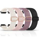 Easuny 4 Pack 20mm Elastic Nylon Watch Bands Compatible with Garmin Vivoactive 5/6/3, Forerunner 165/55/245/35, Venu/Venu Sq 2/VenuSq/Venu 2 plus, instinct 2S Solar, Samsung Galaxy Watch 7/6/5/4