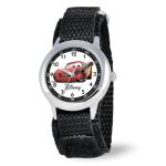 Disney Lightning McQueen Watch for Boys, Analog Cars Watch for Kids 3-5, Toddler Boys, with White Bezel & Black Nylon Strap, Stylish Cars Watches Little Fans of, Perfect Toddlers and Young
