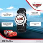 Disney Lightning McQueen Watch for Boys, Analog Cars Watch for Kids 3-5, Toddler Boys, with White Bezel & Black Nylon Strap, Stylish Cars Watches Little Fans of, Perfect Toddlers and Young