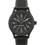 Timex Men's Expedition TW4B18500 Solar-Powered 40mm Watch Black Dial 50M Leather