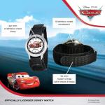 Disney Lightning McQueen Watch for Boys, Analog Cars Watch for Kids 3-5, Toddler Boys, with White Bezel & Black Nylon Strap, Stylish Cars Watches Little Fans of, Perfect Toddlers and Young