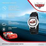 Disney Lightning McQueen Watch for Boys, Analog Cars Watch for Kids 3-5, Toddler Boys, with White Bezel & Black Nylon Strap, Stylish Cars Watches Little Fans of, Perfect Toddlers and Young