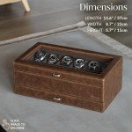 TAWBURY 12-Slot Watch Box for Men - Brown