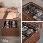 TAWBURY 12-Slot Watch Box for Men - Brown