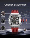 Men's Waterproof Tonneau Design Military Chronograph Watch