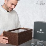 TAWBURY 12-Slot Watch Box for Men - Brown