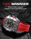 Men's Waterproof Tonneau Design Military Chronograph Watch