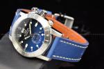 GLYCINE Airmen Contemporary 42mm Blue Dial Leather Band Blue Tone Swiss Watch