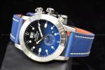GLYCINE Airmen Contemporary 42mm Blue Dial Leather Band Blue Tone Swiss Watch