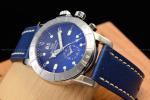 GLYCINE Airmen Contemporary 42mm Blue Dial Leather Band Blue Tone Swiss Watch
