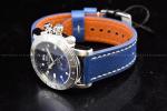 GLYCINE Airmen Contemporary 42mm Blue Dial Leather Band Blue Tone Swiss Watch