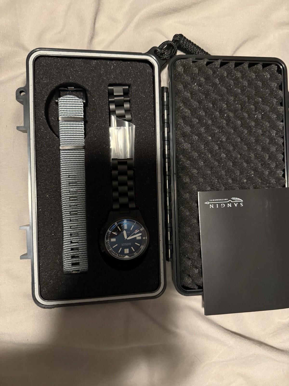 Sangin Instruments Hydra II Black PVD 300m Automatic Dive Watch. Box & Papers