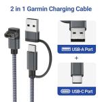 Itramax 2-in-1 USB C Charger Cable for Garmin Watch 4FT 1-Pack,USB Charging Power Cord for Garmin Fenix 8 E 7 7X 7S 6 Solar,Forerunner 970 965 955 945 570 265 255 245 165 55,Vivoactive 6 5 4 - Gray