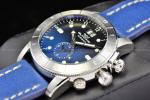 GLYCINE Airmen Contemporary 42mm Blue Dial Leather Band Blue Tone Swiss Watch