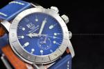GLYCINE Airmen Contemporary 42mm Blue Dial Leather Band Blue Tone Swiss Watch