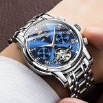 OLEVS Men's Automatic Tourbillon Skeleton Watch