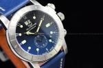 GLYCINE Airmen Contemporary 42mm Blue Dial Leather Band Blue Tone Swiss Watch
