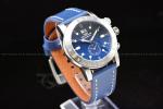 GLYCINE Airmen Contemporary 42mm Blue Dial Leather Band Blue Tone Swiss Watch