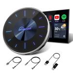 OTTOCAST P3 CarPlay AI Box - 2025 Android 12.0 CarPlay Video Adapter Wireless CarPlay Android Auto Dongle Support HDMI Output, Watch YouTube Netflix Disney+ Tiktok etc on Car Screen