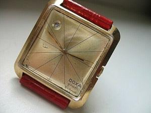 RARE Vintage DOXA Grafic Automatic Gold Plated Square Swiss Watch