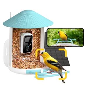 NETVUE by Birdfy Smart Bird Feeder with Camera – AI Identifies Birds Species 2MP Night Vision & App Alerts, 2.4Ghz Wi-Fi Connect IP65 Weatherproof Bird Camera-Gift for Backyard BirdWatchers, Blue